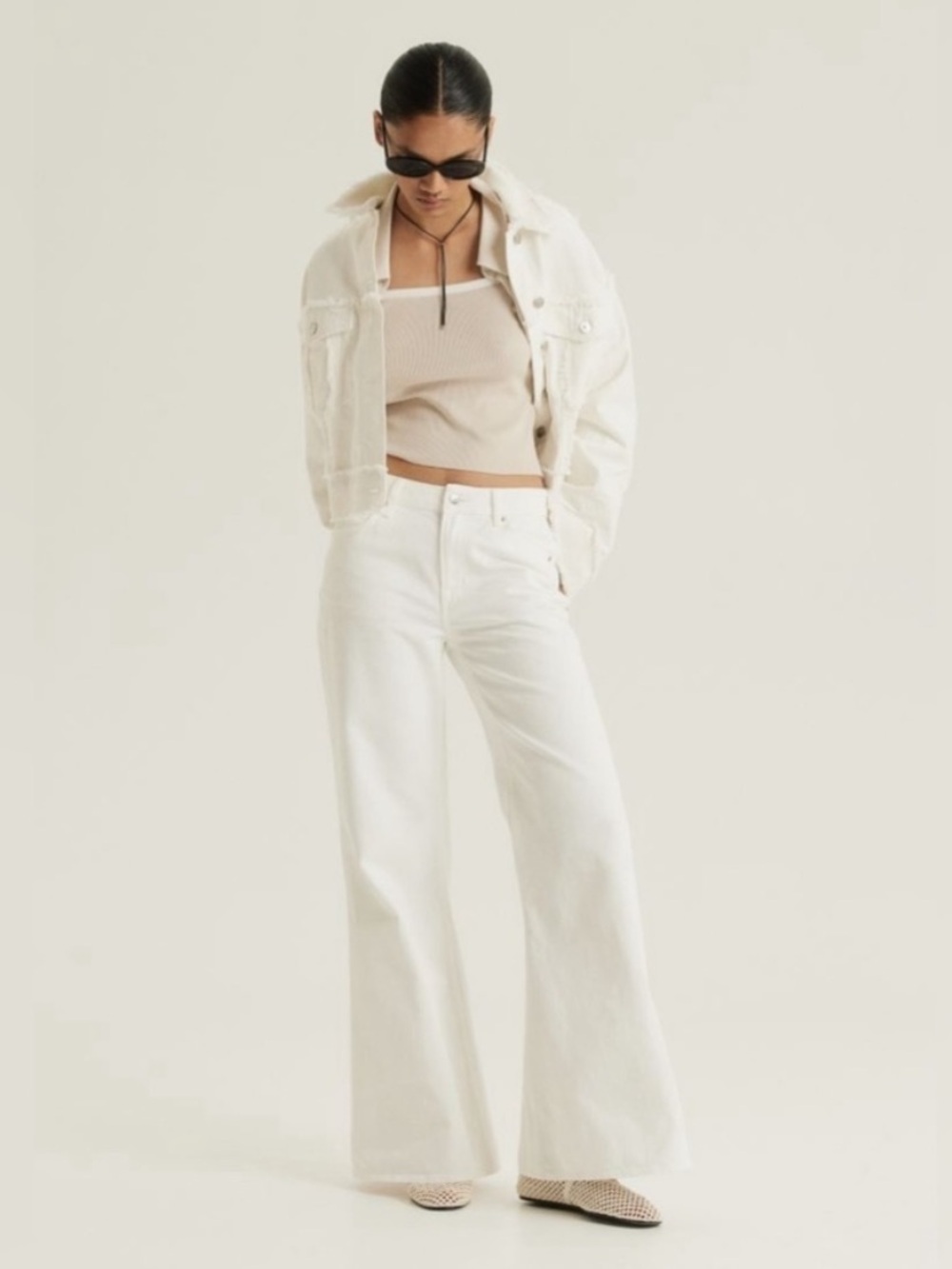 NEW Babaton The Group Jilly Flare Cotton Stretch Pant White